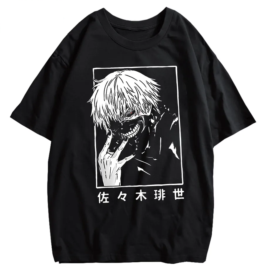 Washed Japanese Anime Graphic Streetwear T-Shirt